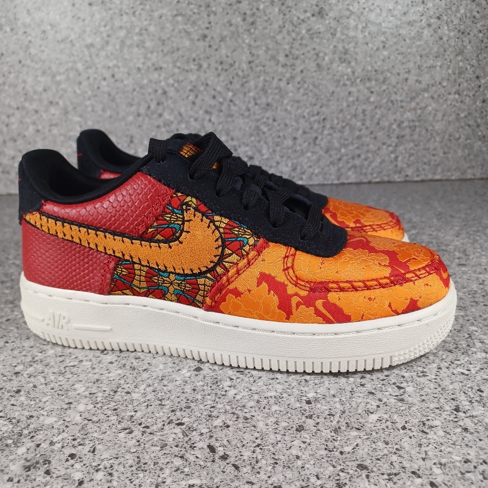 Nike Air Force 1 Low Chinese New Year Red Orange Shoes Youth Size 4Y Sneakers